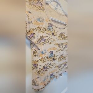 Single Stitch Pastoral Print T-shirt Small